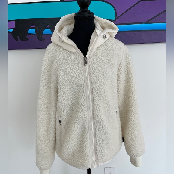 MPG Jackets & Blazers - MPG Teddy Bear Cream Colour Hoodie Zip Front Side Zip Pockets